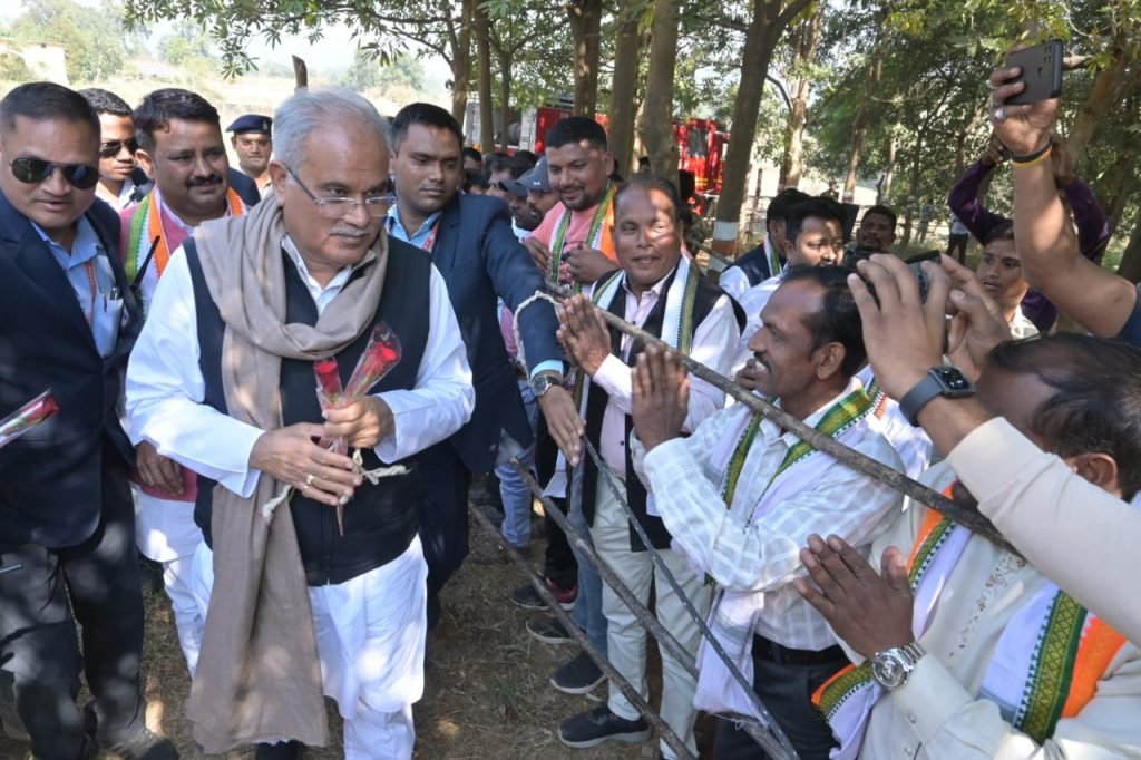 मुख्यमंत्री भूपेश बघेल का किया गया आत्मीय स्वागत