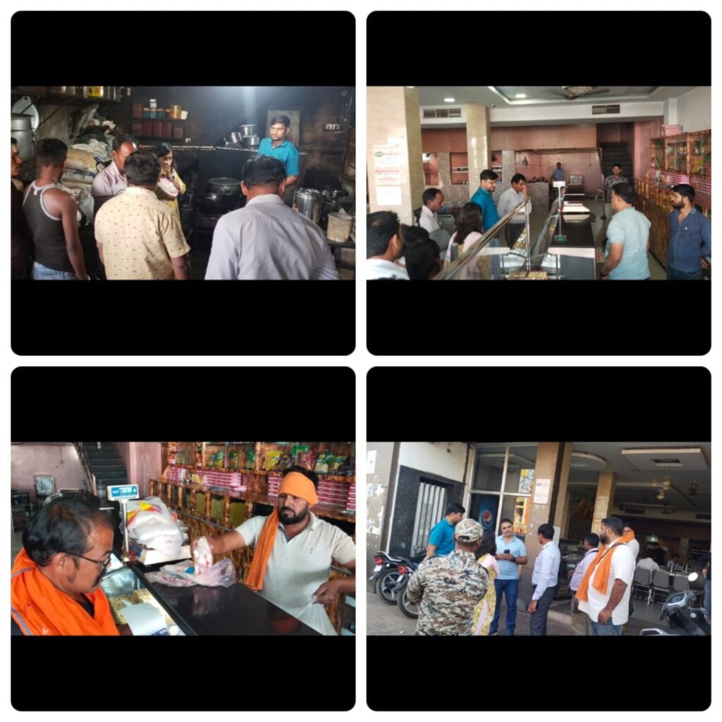 अनुविभागीय अधिकारी के तत्वाधान में मिठाई की दुकानो में हुई कार्यवाही