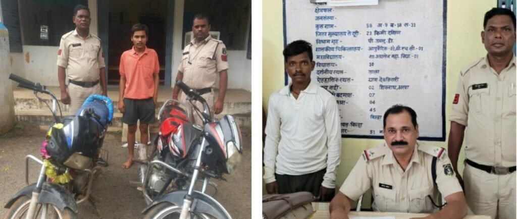 मोटर सायकल चोर गिरफ्तार एवं छेड़खानी का आरोपी जेल दाखिल