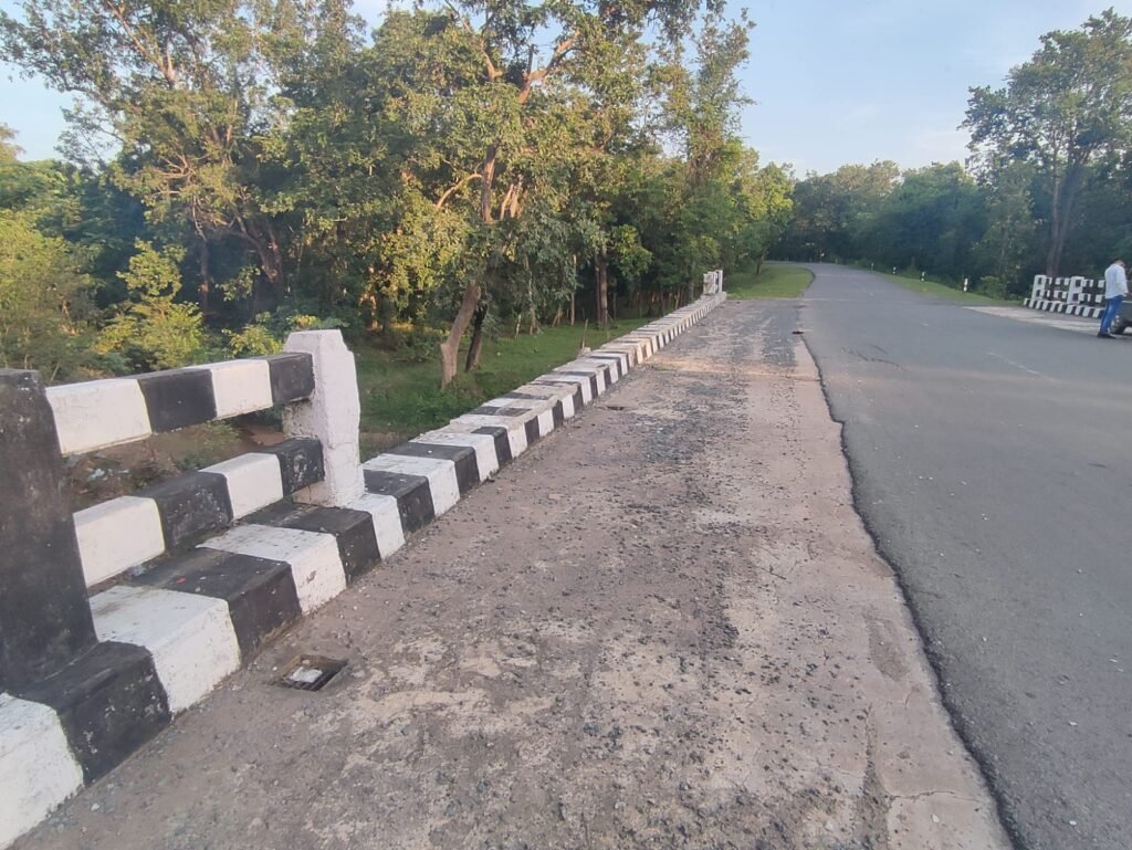 पुल की टूटी रेलिंग से हो सकती है दुर्घटना