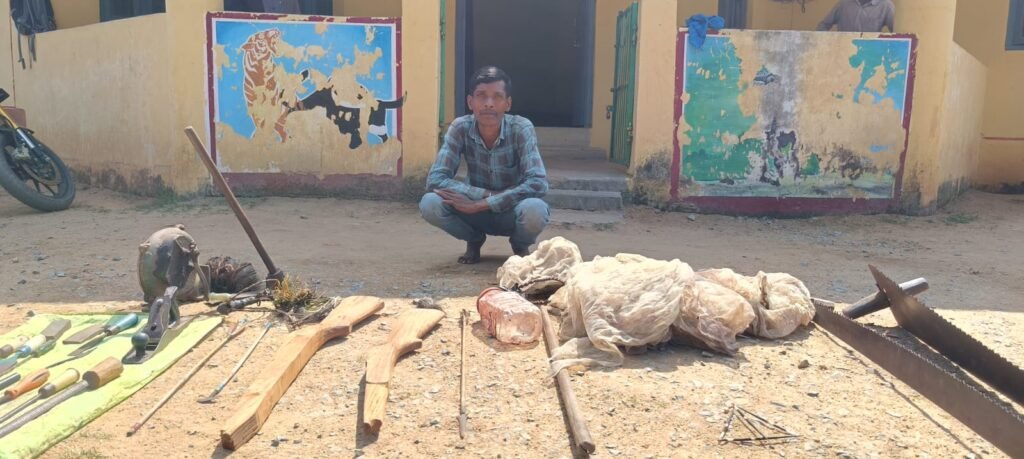 वन प्रबंधन समिति और वन विभाग के द्वारा सांभर के शिकार करने वाले पर वन अधिनियम की कार्यवाही