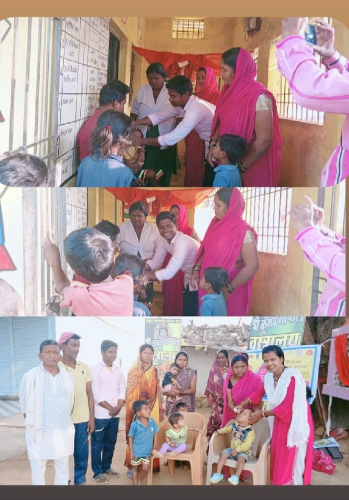 आदिवासी सामाजिक कार्यकर्ता रेखराम ध्रुव ने नन्हे बच्चे को पोलियो ड्राप पिलाकर किया शुभारंभ
