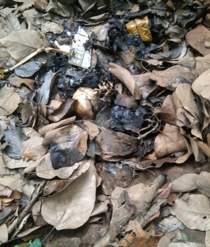 जंगल मे नाला के पास मिला मानव कंकाल , पुलिस पर मौके पर पहुंची
