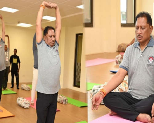 CM विष्णुदेव साय ने चिंतन शिविर 2.0 के दूसरे दिन योग से की दिन की शुरुआत
