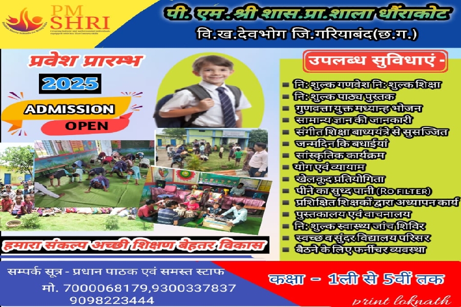 CG: शासकीय स्कूल, लेकिन निजी स्कूल जैसी पढ़ाई! गरियाबंद जिले का पी.एम. श्री शासकीय प्राथमिक शाला, धौंराकोट बना शिक्षा का आदर्श मॉडल