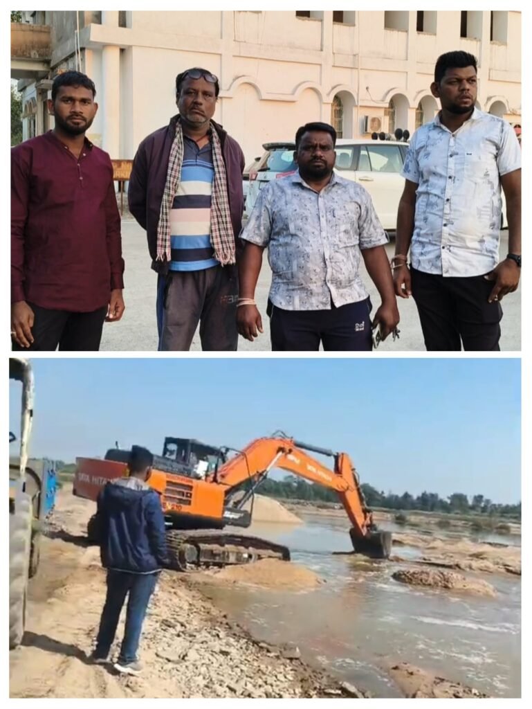 जांजगीर खनिज विभाग का अजब गजब कारनामा,नवागांव रेतघाट में अवैध रेत खनन में लगे क्रेन मशीन को पहले किया सील फिर कानूनी प्रक्रिया के बिना ही सौंपा चाबी।