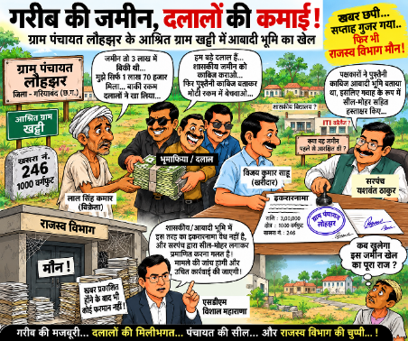 CG BREKINGS : पार्ट-2 : खबर छपी तो भी राजस्व विभाग मौन, अब आबादी भूमि की खरीद-बिक्री के ‘खेल’ पर उठे सवाल