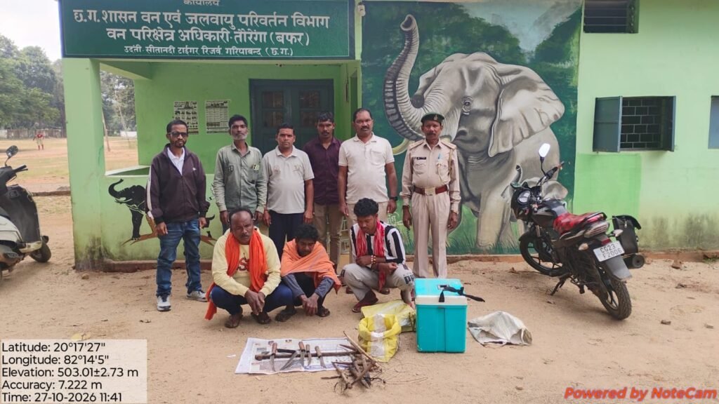 CG NEWS – जंगल में आखिर क्या हुआ? उदंती-सीतानदी टाइगर रिजर्व में दो मादा लंगूरों के शिकार का खुलासा, 3 गिरफ्तार उदंती सीतानदी टाइगर रिजर