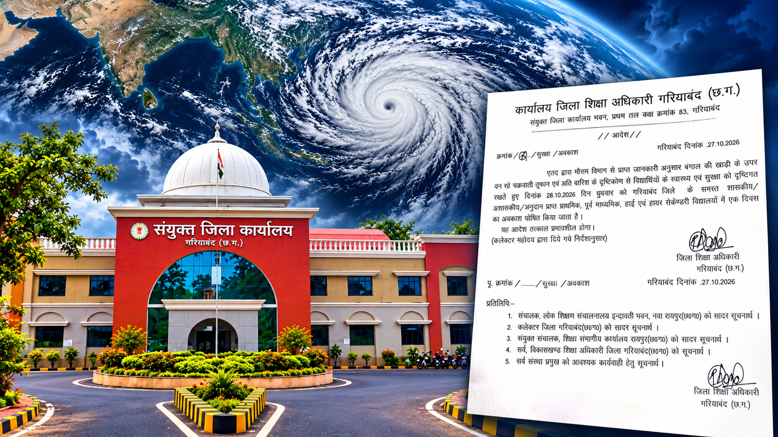 गरियाबंद स्कूल छुट्टी आदेश,