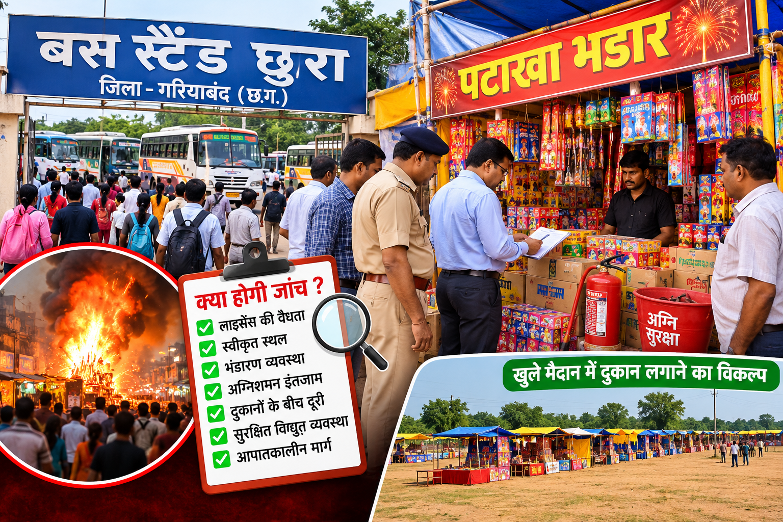 छुरा में पटाखा दुकानों का विरोध