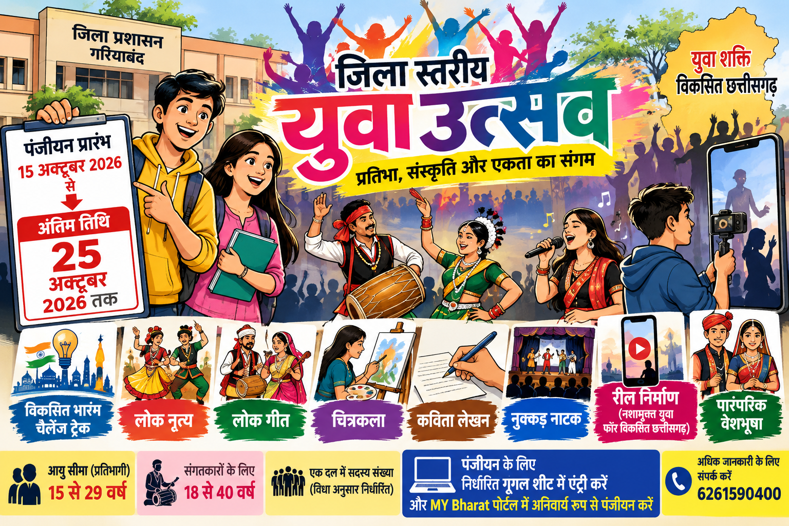 जिला स्तरीय युवा उत्सव गरियाबंद
